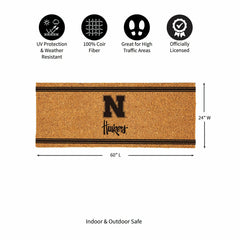 University of Nebraska Extra Large One Color Coir Mat, 60"x24", Collegiate