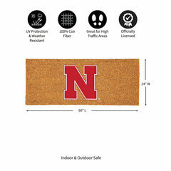 University of Nebraska Extra Large Full Color Coir Mat, 60"x24", Collegiate