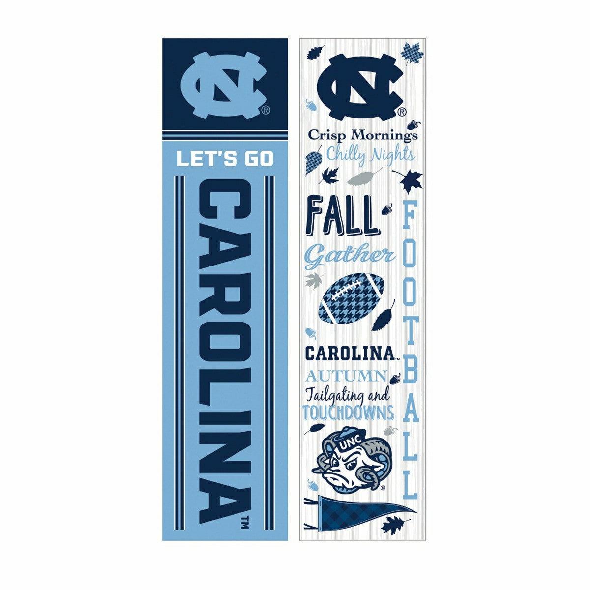 University of North Carolina 46" Double Sided Leaner, Fall Seasonal, Collegiate, Home