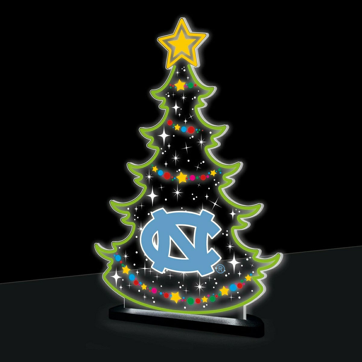 University of North Carolina College Holiday Tree Desklite LED Decor, Collegiate, Home