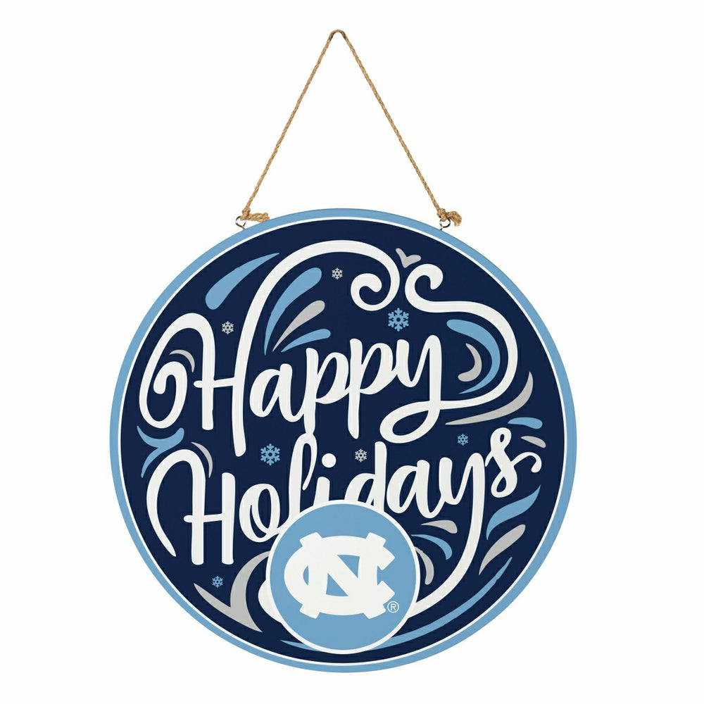 University of North Carolina Holiday Round Door Décor with Hanging Rop, Collegiate, Home