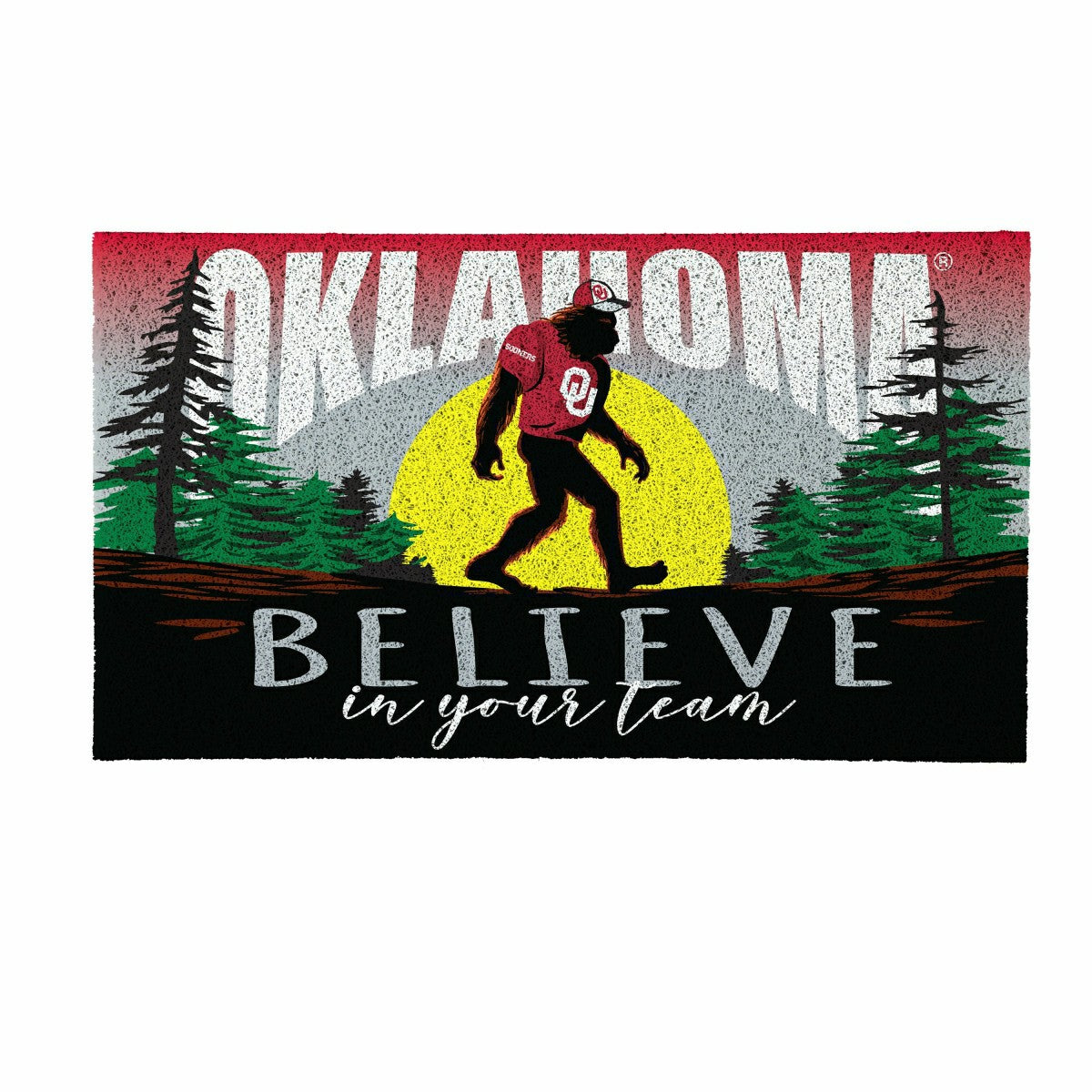 University of Oklahoma Bigfoot PVC Mat, 28"x16", Collegiate
