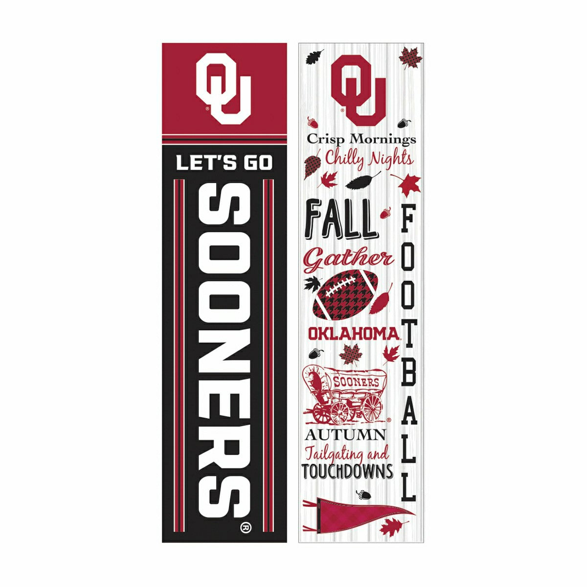 46" Double Sided Leaner, University of Oklahoma, Fall Seasonal, Collegiate, Home