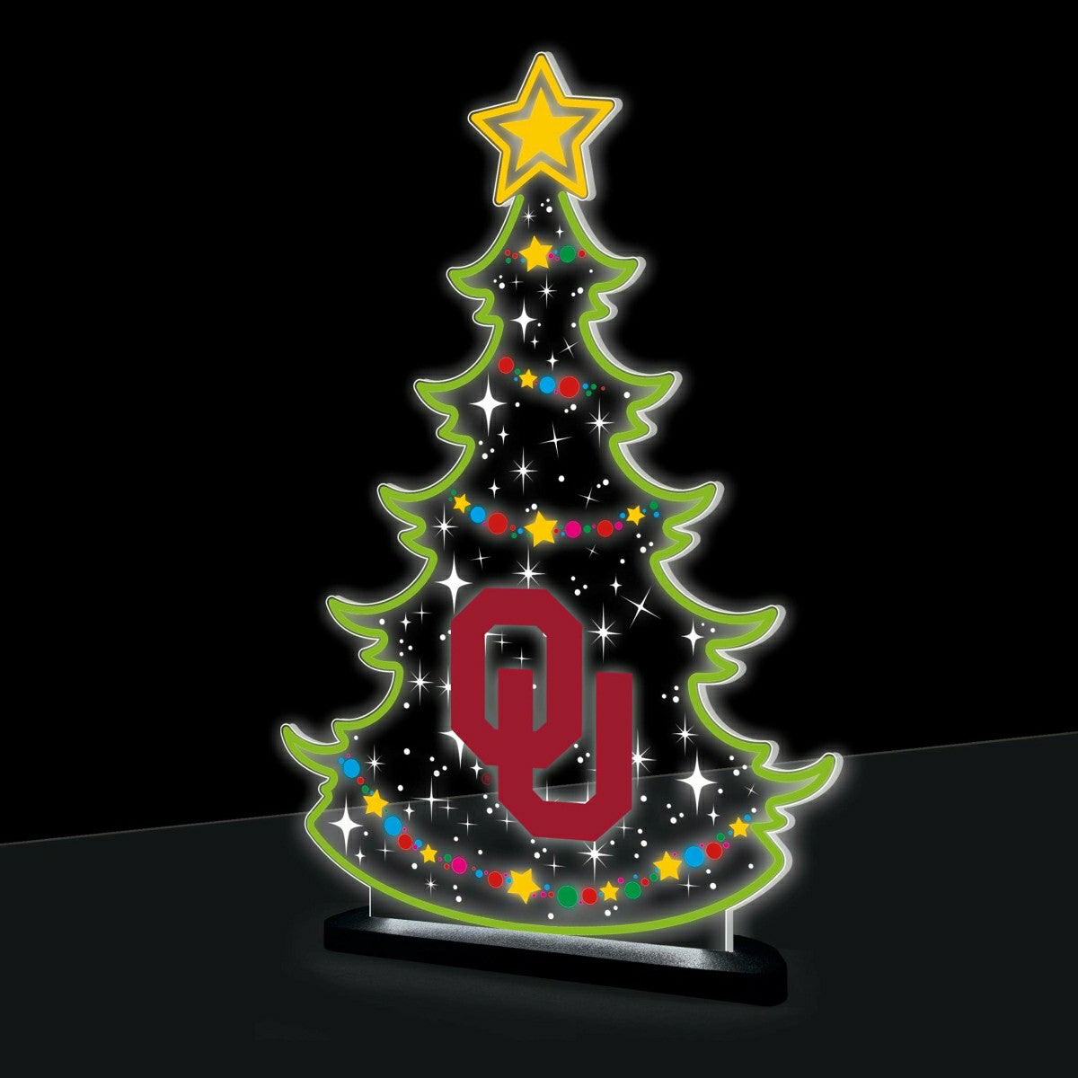University of Oklahoma College Holiday Tree Desklite LED Decor, Collegiate, Home