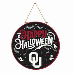 University of Oklahoma Halloween Round Door Décor with Hanging Rope, 1, Collegiate, Home