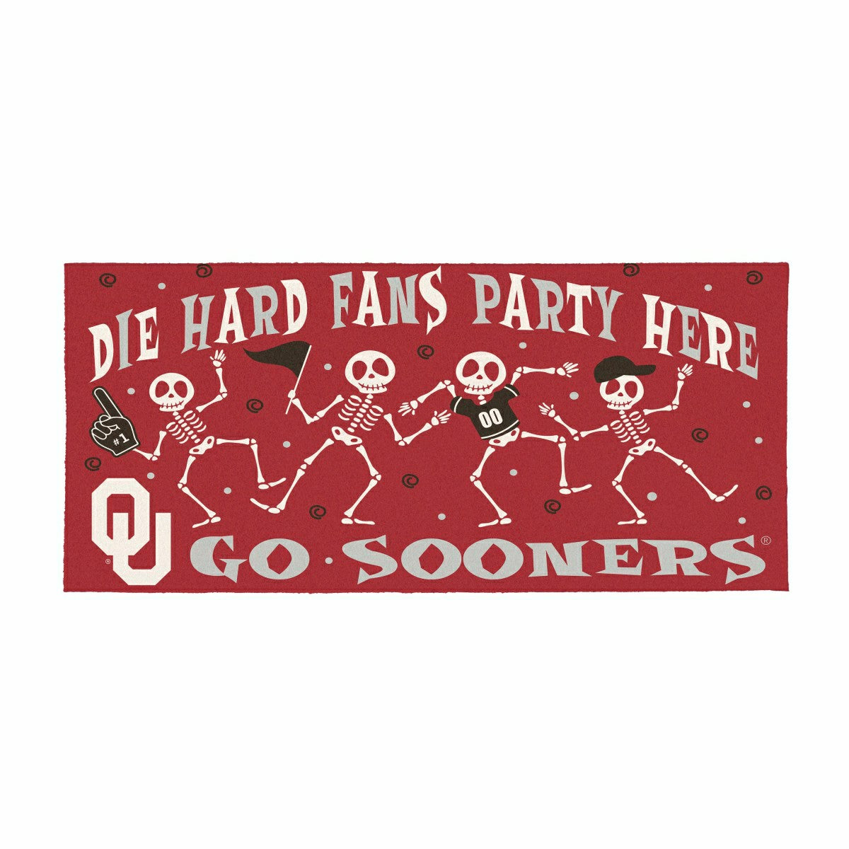 University of Oklahoma Flocked Coir Halloween Sassafras Switch Mat, 22, Collegiate