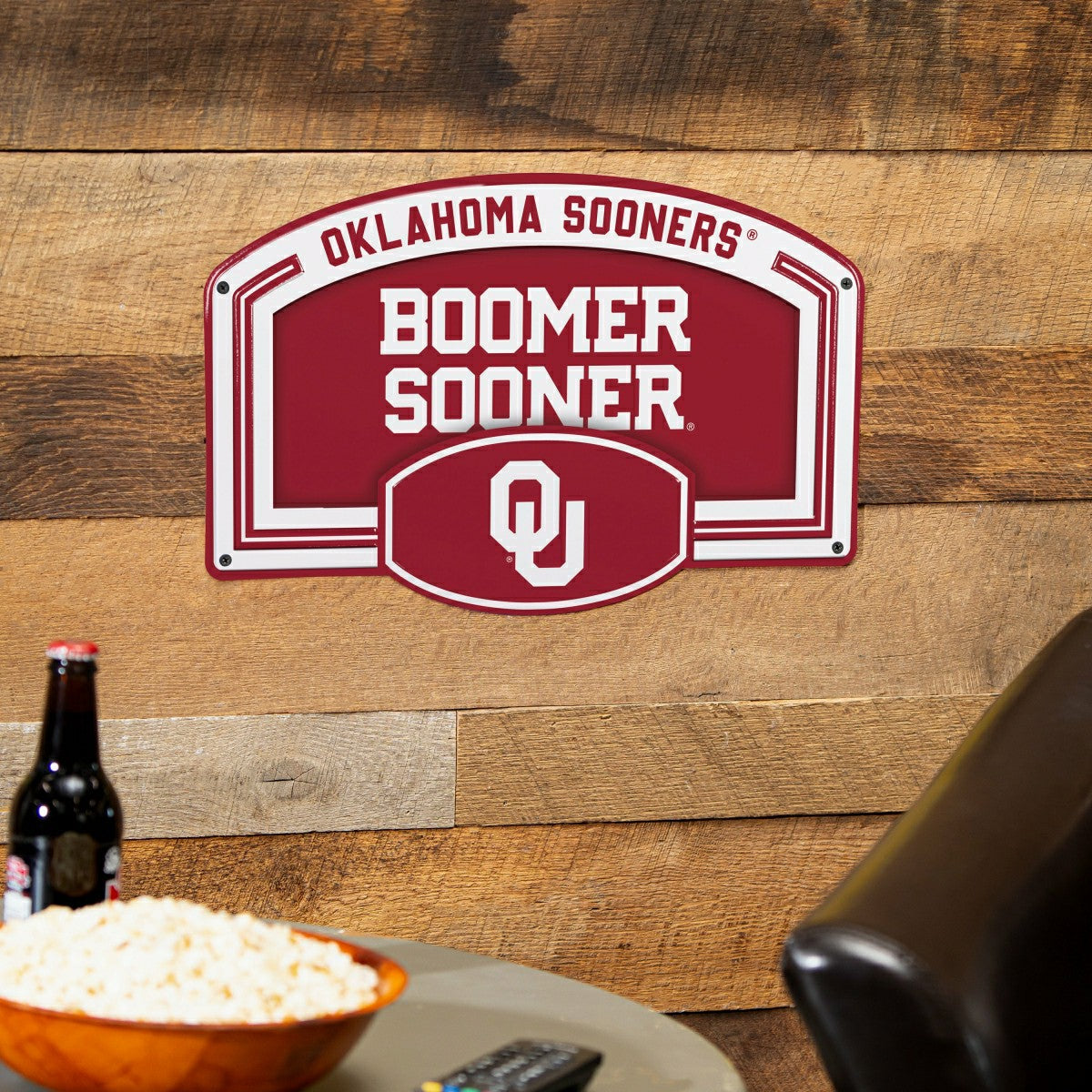 University of Oklahoma USA Embossed Steel Wall Sign, 11" x 17", Collegiate, Home