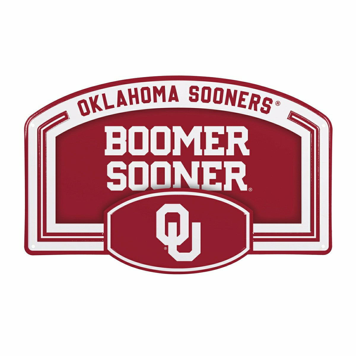 University of Oklahoma USA Embossed Steel Wall Sign, 11" x 17", Collegiate, Home