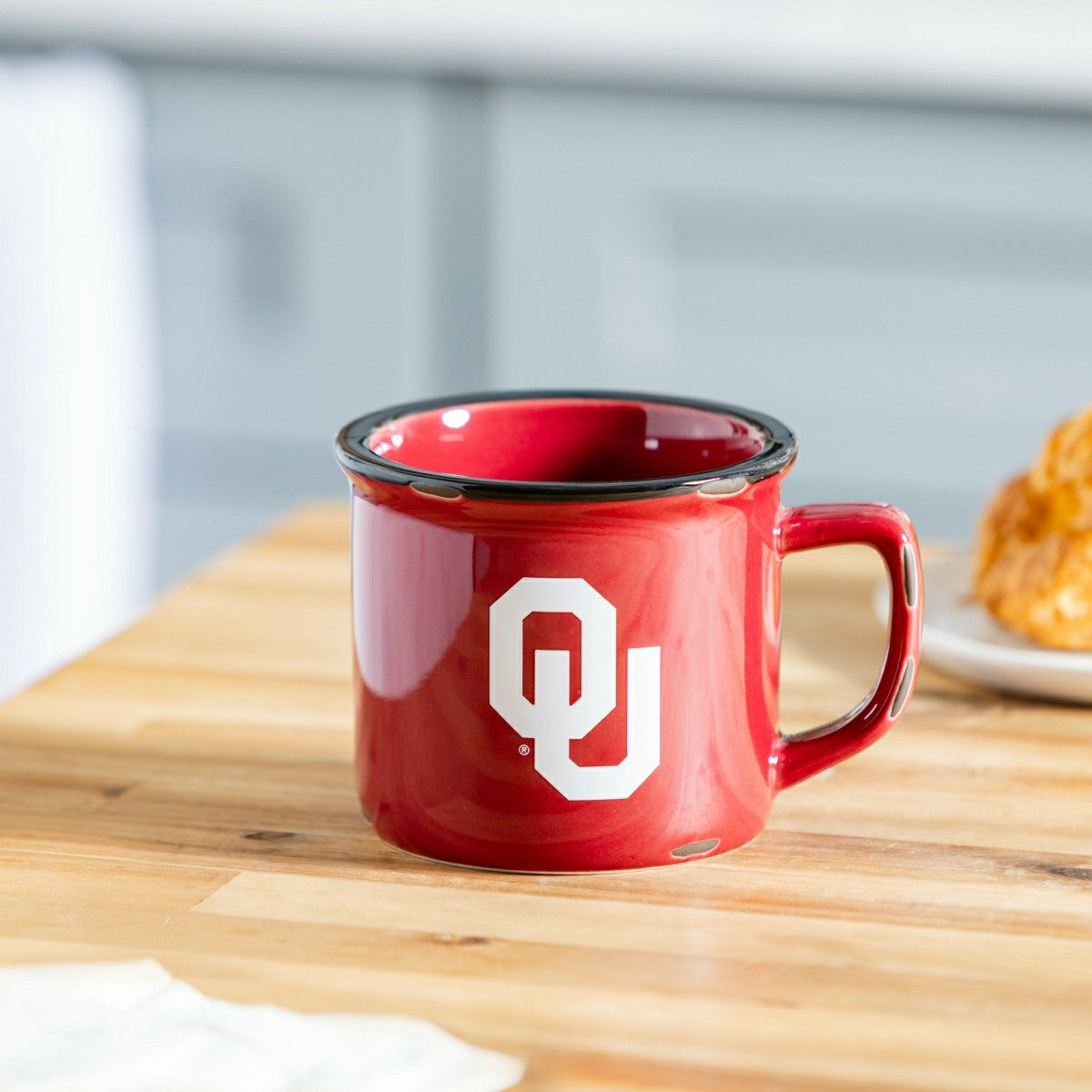 University of Oklahoma Ceramic Camp Cup with Enamel Finish, 14oz, Collegiate, Home