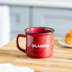 University of Oklahoma Ceramic Camp Cup with Enamel Finish, 14oz, Collegiate, Home