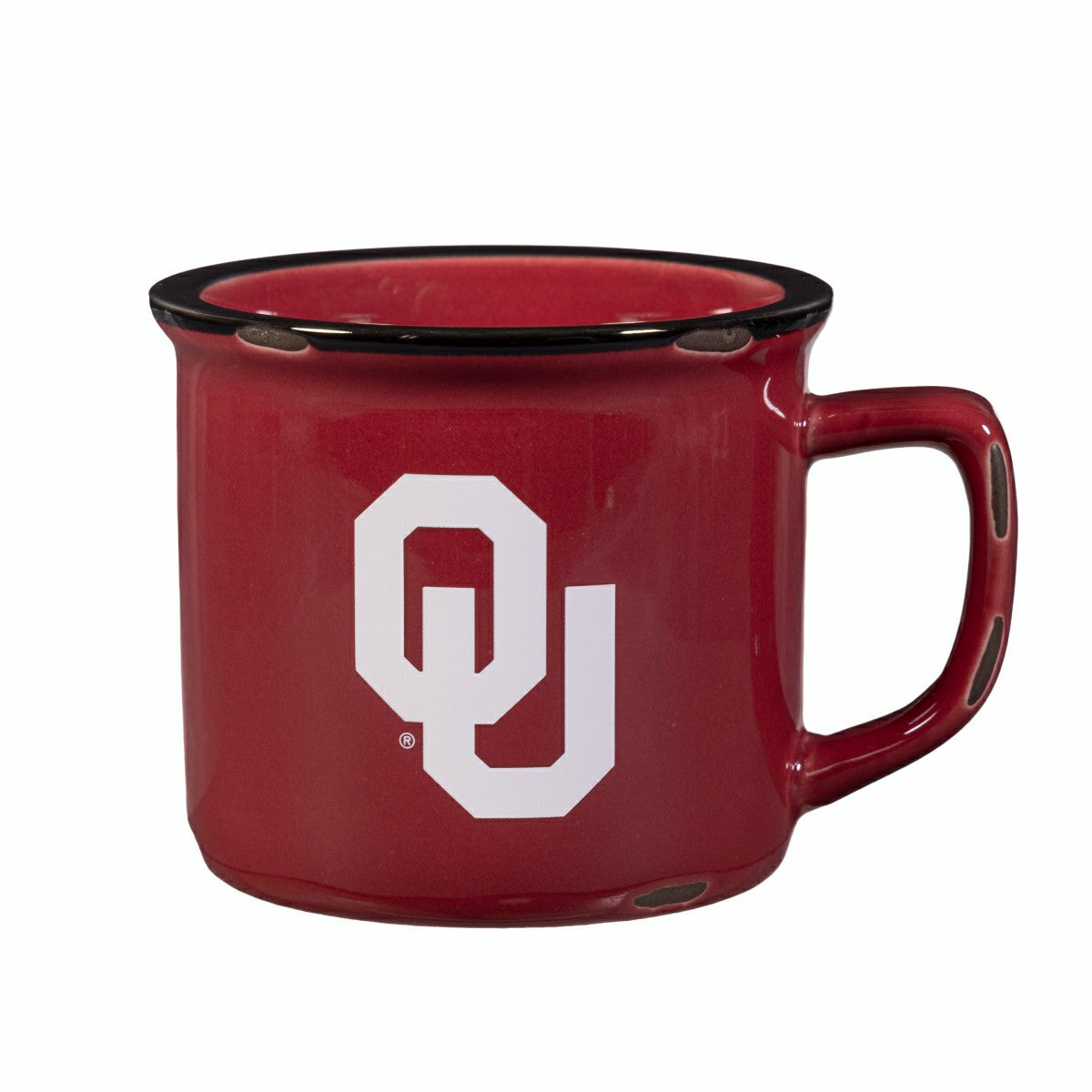 University of Oklahoma Ceramic Camp Cup with Enamel Finish, 14oz, Collegiate, Home