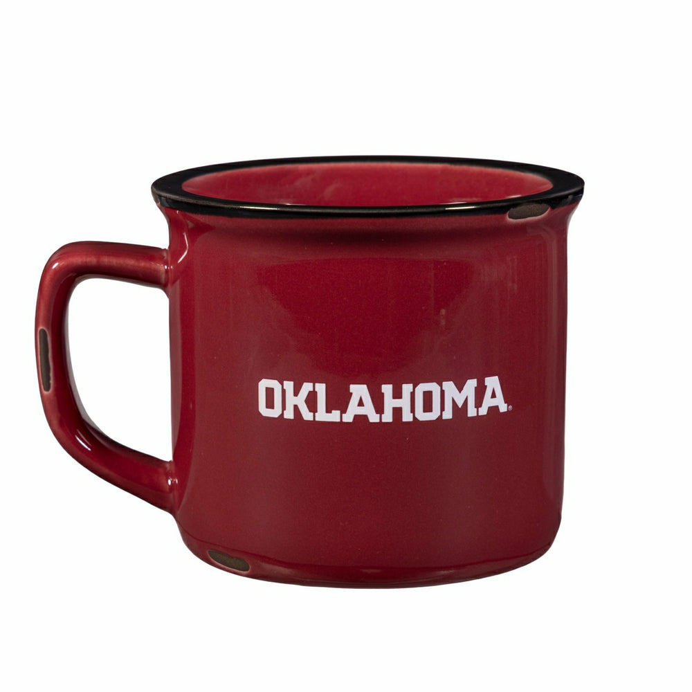 University of Oklahoma Ceramic Camp Cup with Enamel Finish, 14oz, Collegiate, Home