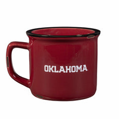 University of Oklahoma Ceramic Camp Cup with Enamel Finish, 14oz, Collegiate, Home