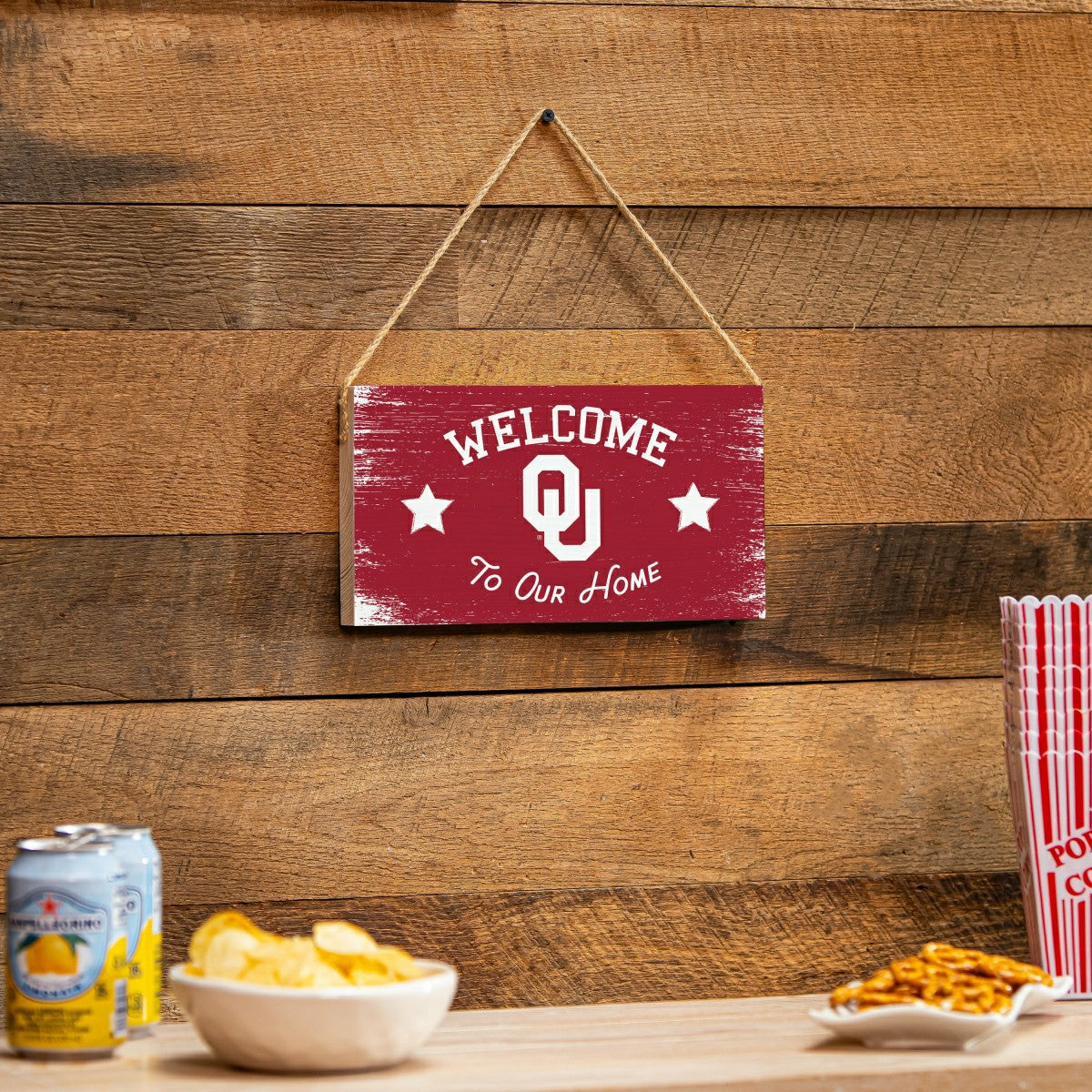 University of Oklahoma Wood Wall Sign, 6x11, Collegiate, Home