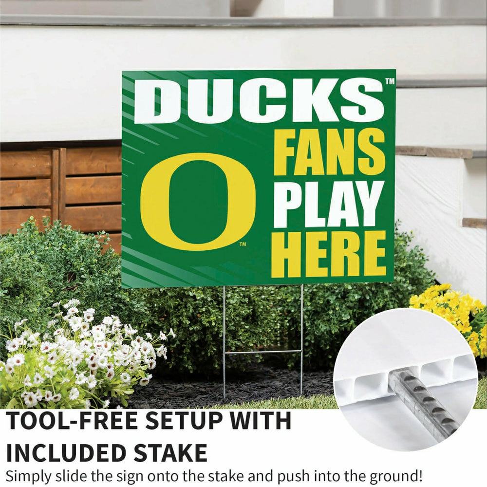 University of Oregon Coroplast Yard Sign "Fans Play Here", Collegiate, Home