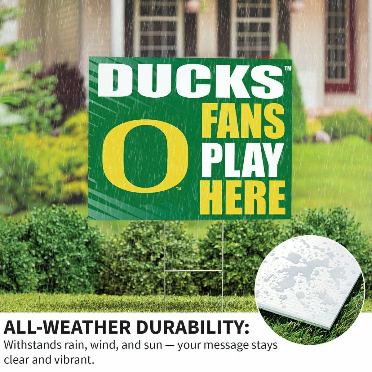 University of Oregon Coroplast Yard Sign "Fans Play Here", Collegiate, Home