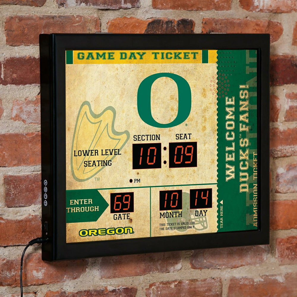 Scoreboard Wall Clock, Oregon, Collegiate, Home