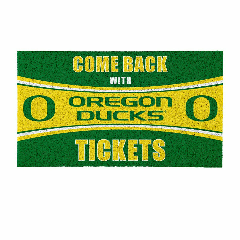 28" x 16" PVC Trapper Mat, Come Back with Tickets, University of Orego, Collegiate