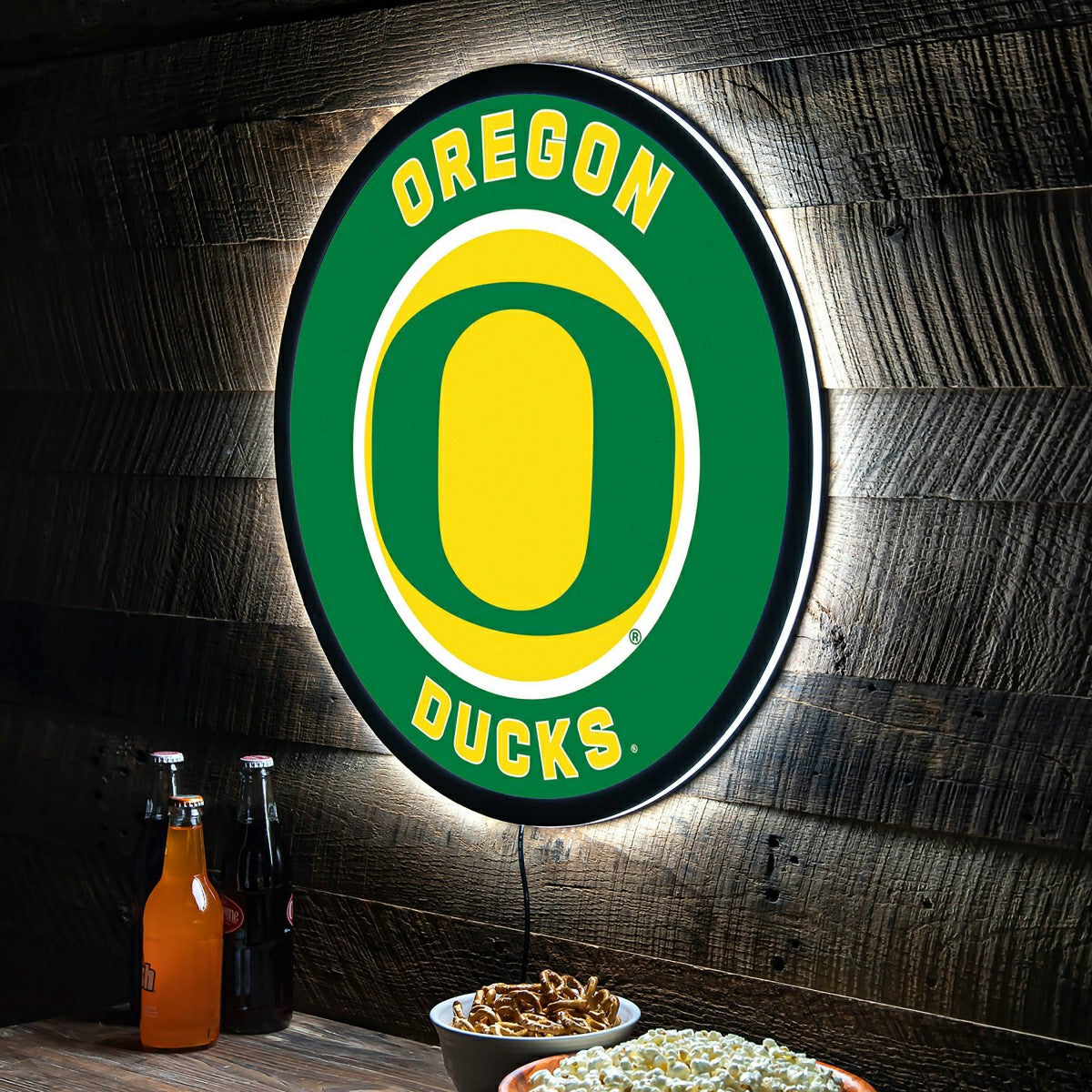 LED Wall Decor, Round, University of Oregon, Collegiate, Home