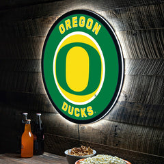 LED Wall Decor, Round, University of Oregon, Collegiate, Home