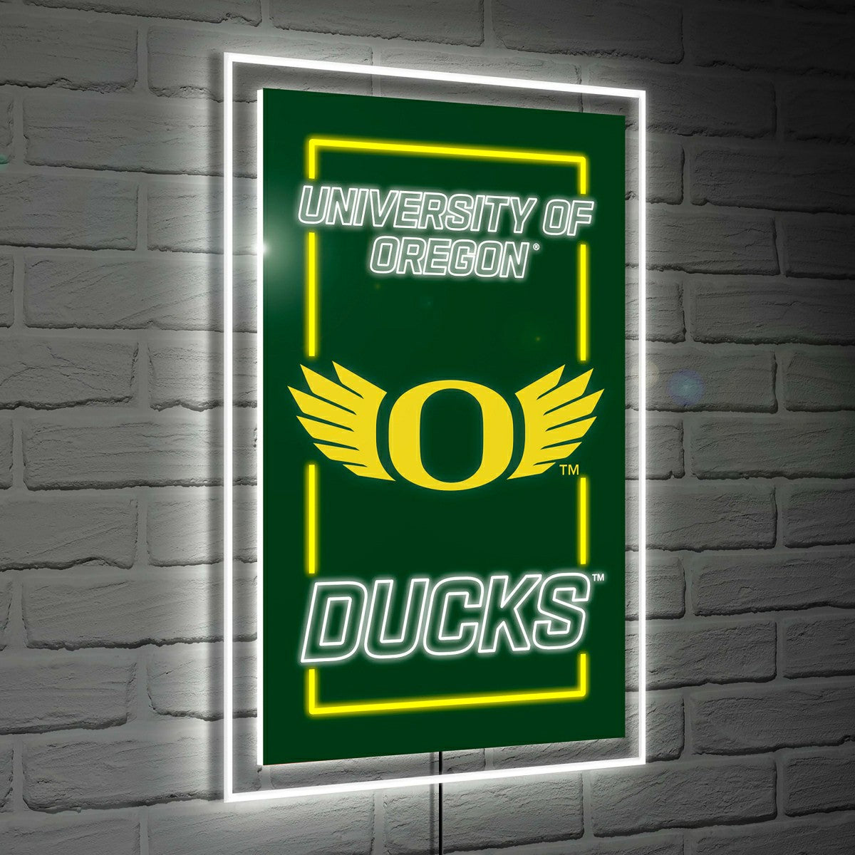University of Oregon College Rectangle Neolite LED Decor, Collegiate, Home