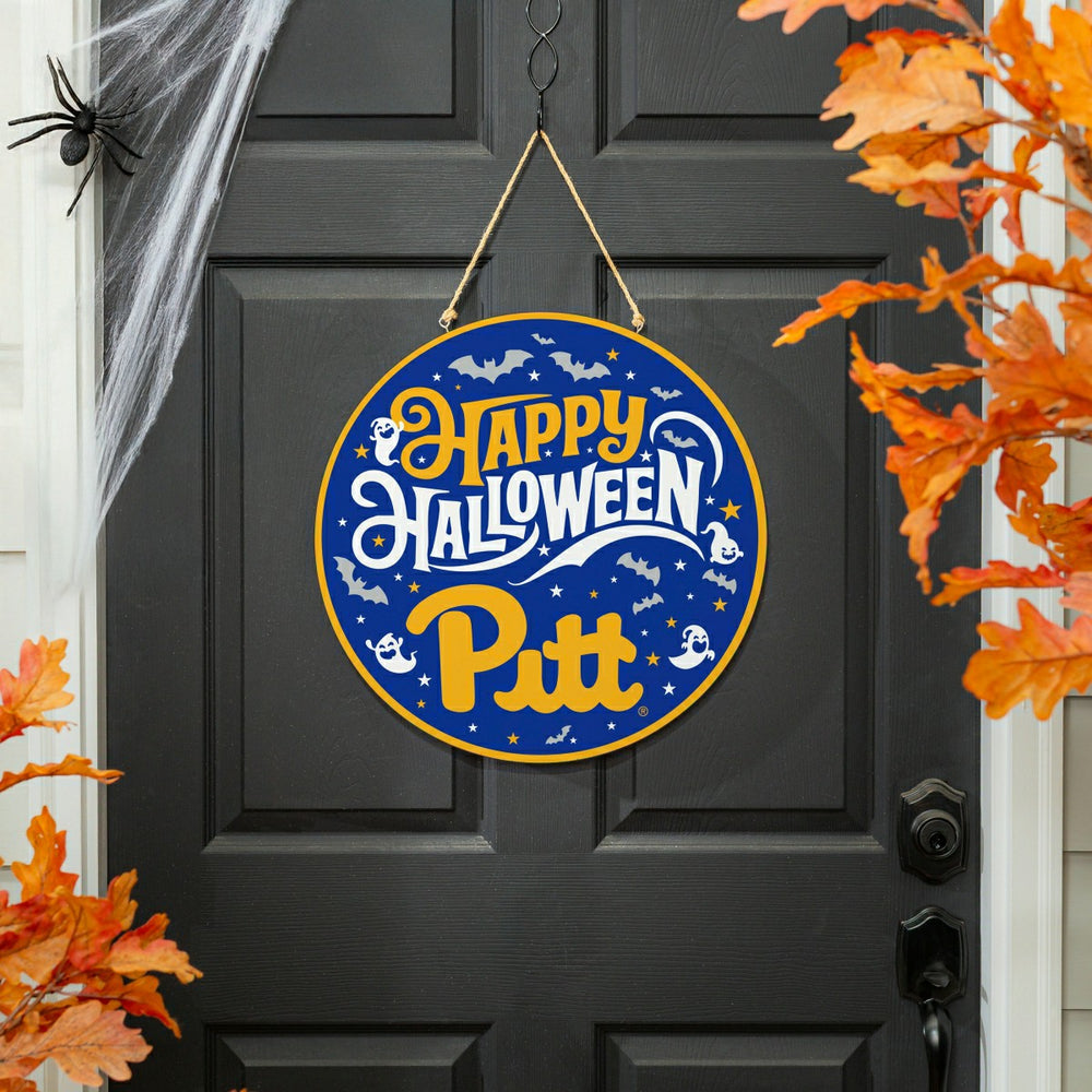 University of Pittsburgh Halloween Round Door Décor with Hanging Rope,, Collegiate, Home