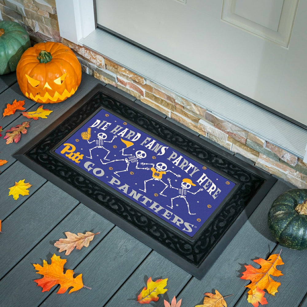University of Pittsburgh Flocked Coir Halloween Sassafras Switch Mat, , Collegiate