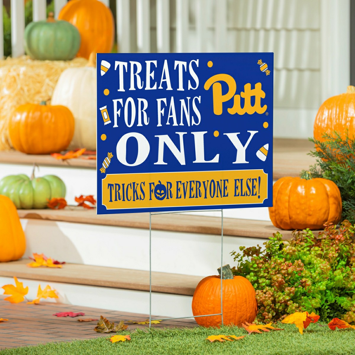 University of Pittsburgh Yard Sign, Halloween Treats for Fans, Collegiate, Home