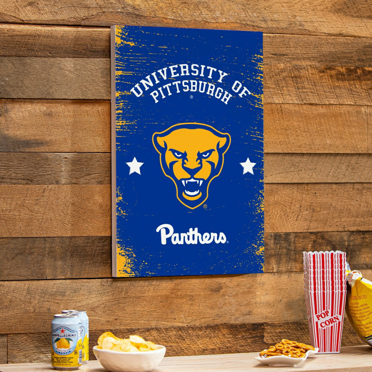 University of Pittsburgh Wood Wall Sign, 16x24, Collegiate, Home