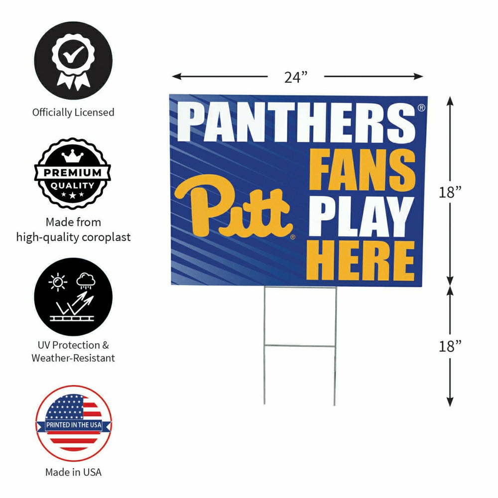 University of Pittsburgh Coroplast Yard Sign "Fans Play Here", Collegiate, Home