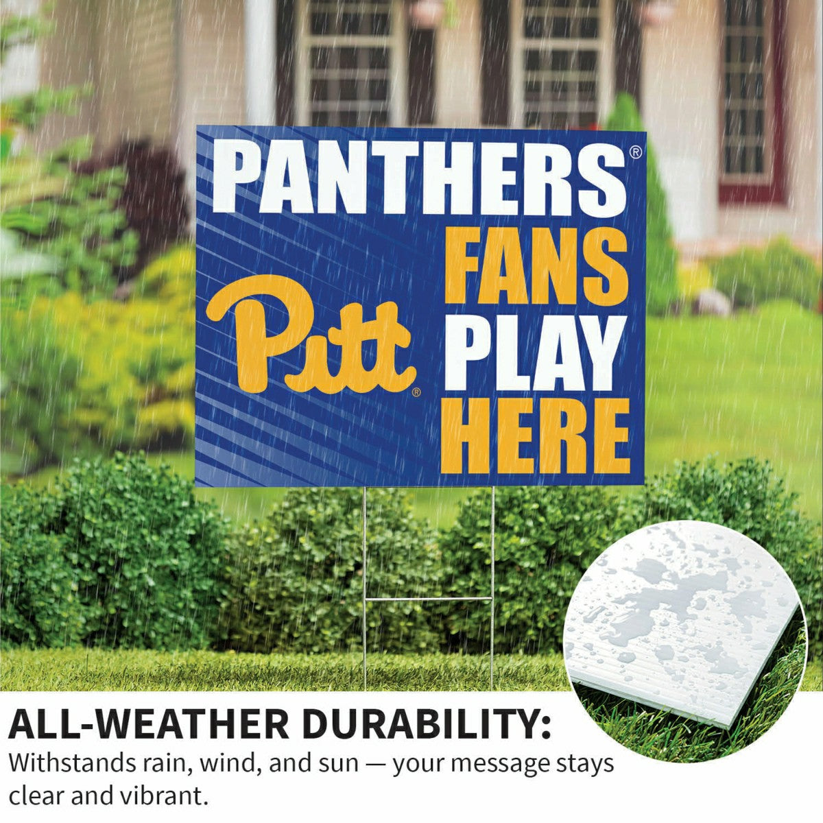 University of Pittsburgh Coroplast Yard Sign "Fans Play Here", Collegiate, Home