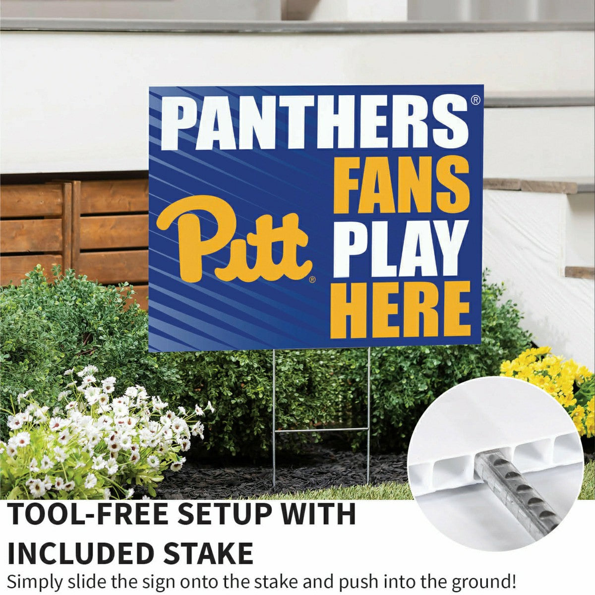 University of Pittsburgh Coroplast Yard Sign "Fans Play Here", Collegiate, Home