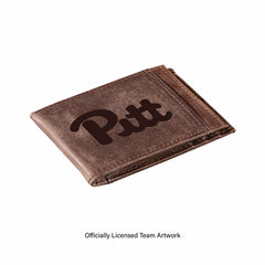 Front Pocket Wallet w/ RFID Blocking, University of Pittsburgh, Brown, Collegiate, Home