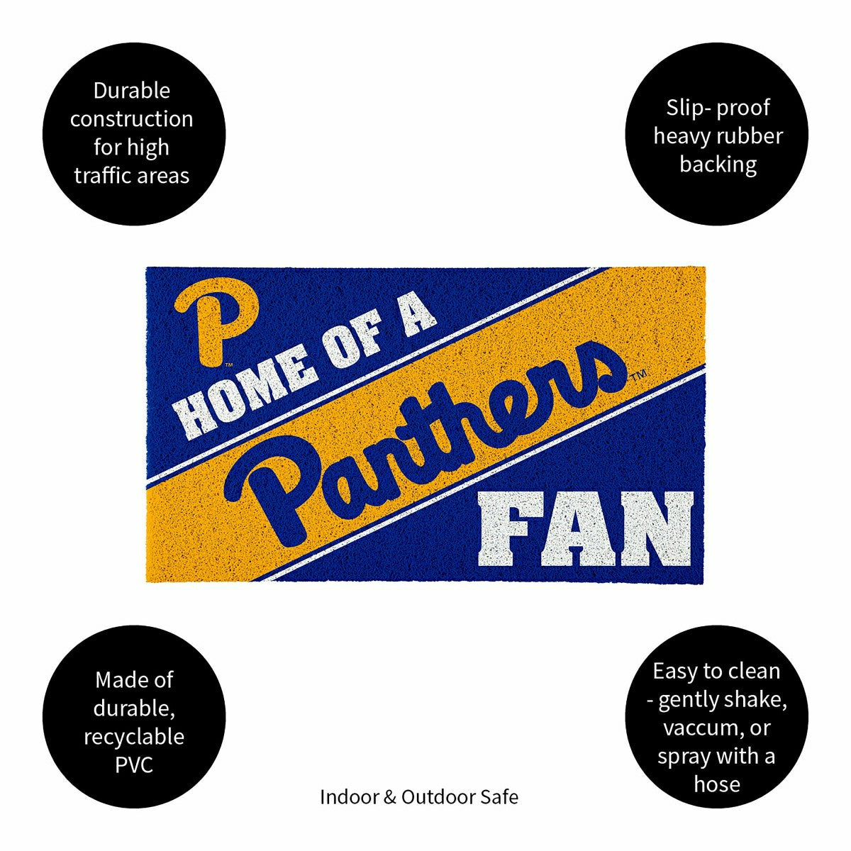 University of Pittsburgh, PVC Mat COLOR, Home of a Fan, Collegiate