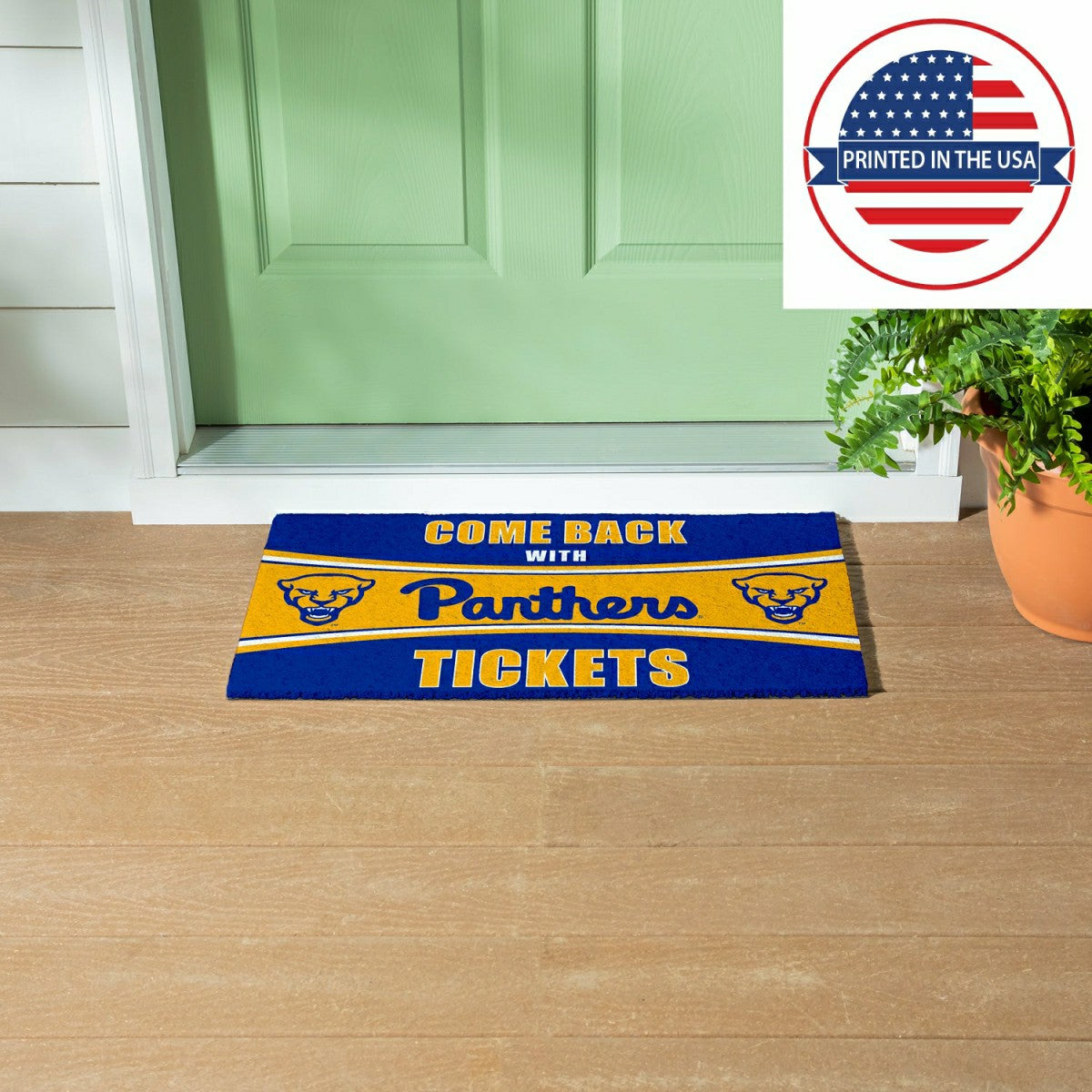 28" x 16" PVC Trapper Mat, Come Back with Tickets, University of Pitts, Collegiate