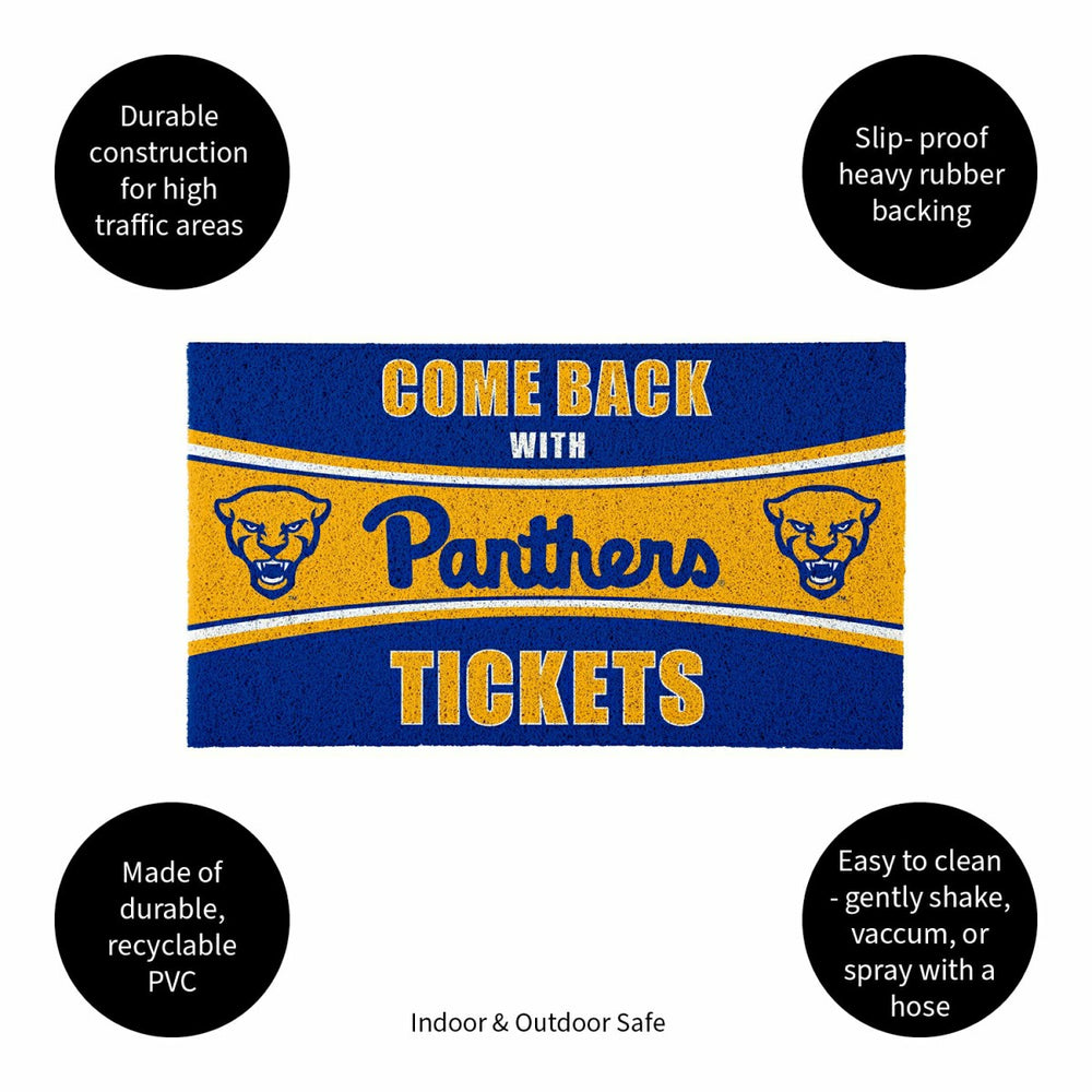 28" x 16" PVC Trapper Mat, Come Back with Tickets, University of Pitts, Collegiate