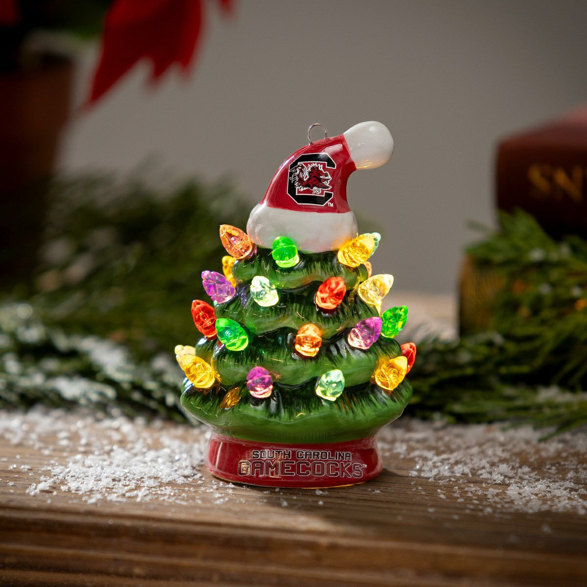4" Mini LED Tabletop Christmas Tree, Set of 2, University of South Car, Collegiate, Home