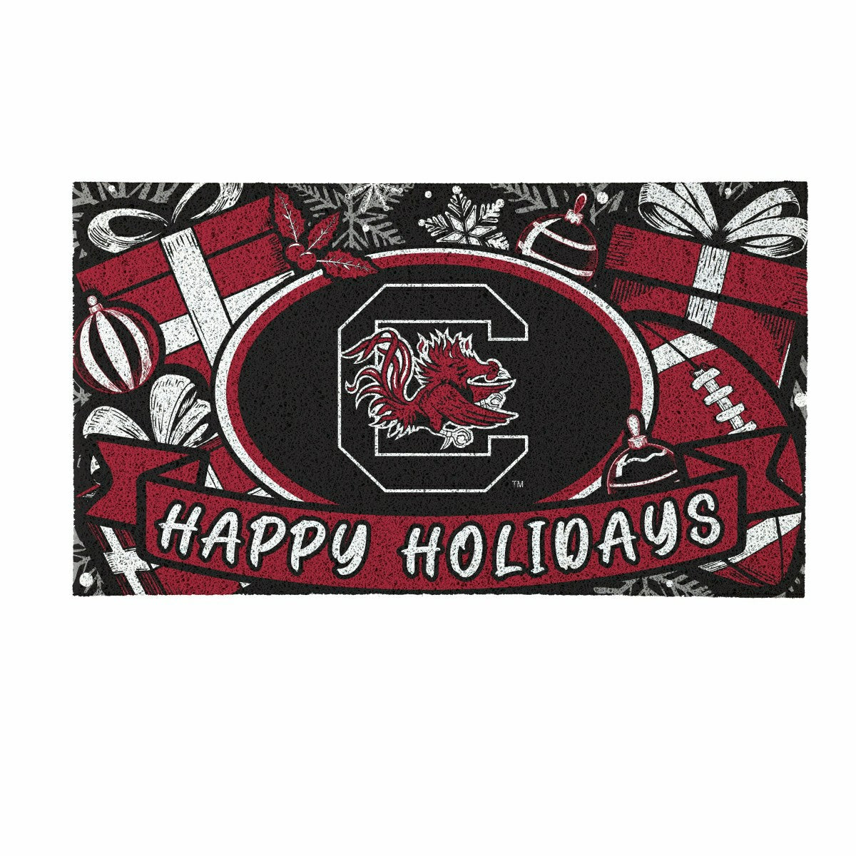 University of South Carolina Holiday PVC Mat, 28"x16", Collegiate