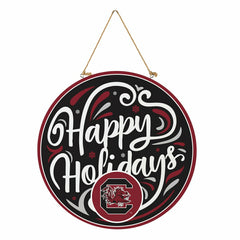 University of South Carolina Holiday Round Door Décor with Hanging Rop, Collegiate, Home