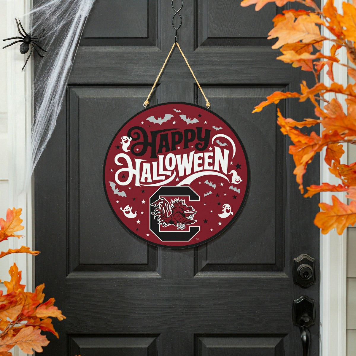 University of South Carolina Halloween Round Door Décor with Hanging R, Collegiate, Home