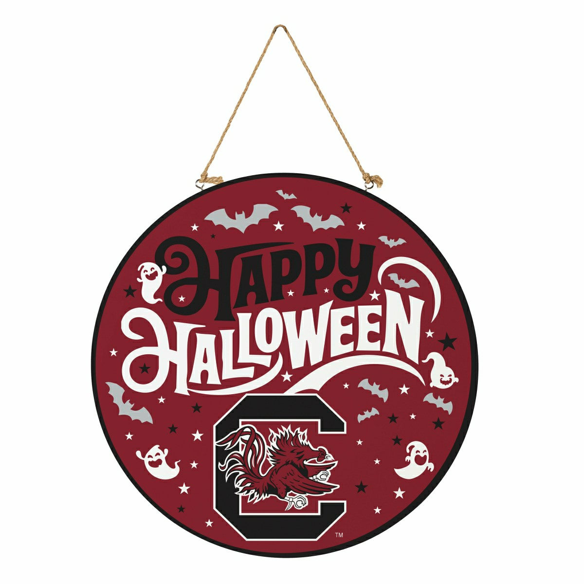 University of South Carolina Halloween Round Door Décor with Hanging R, Collegiate, Home