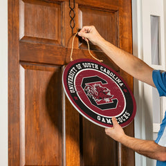 University of South Carolina Round Door Décor with Hanging Rope, 18x18, Collegiate, Home