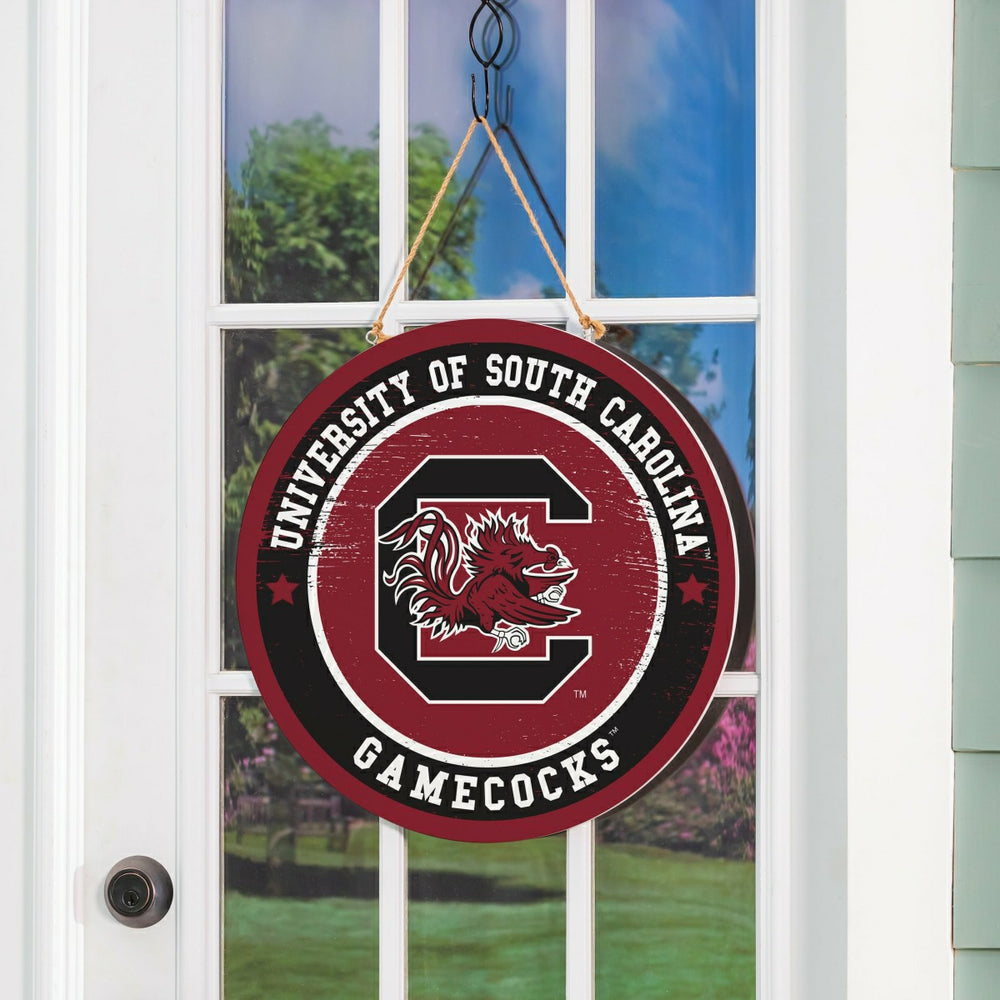 University of South Carolina Round Door Décor with Hanging Rope, 18x18, Collegiate, Home