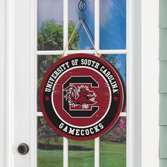 University of South Carolina Round Door Décor with Hanging Rope, 18x18, Collegiate, Home