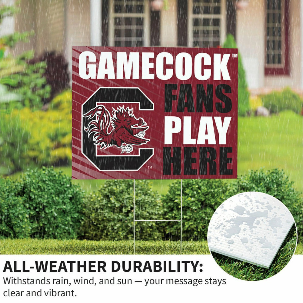 University of South Carolina Coroplast Yard Sign "Fans Play Here", Collegiate, Home