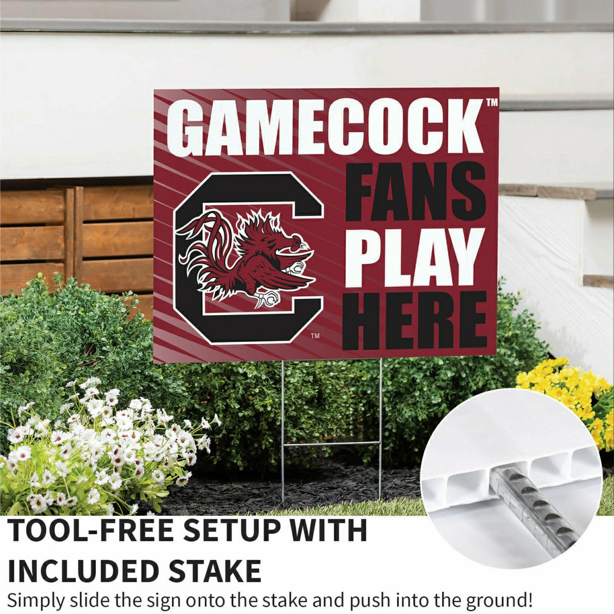 University of South Carolina Coroplast Yard Sign "Fans Play Here", Collegiate, Home