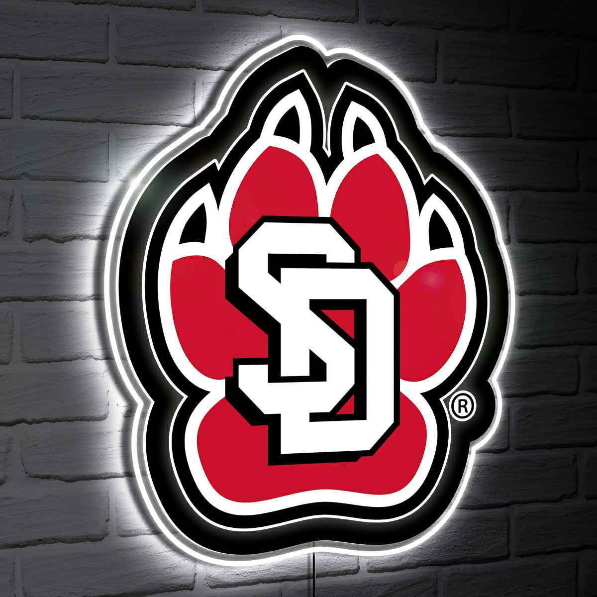 LED Wall Decor, Glazelite, College Mascot, University of South Dakota, Collegiate, Home