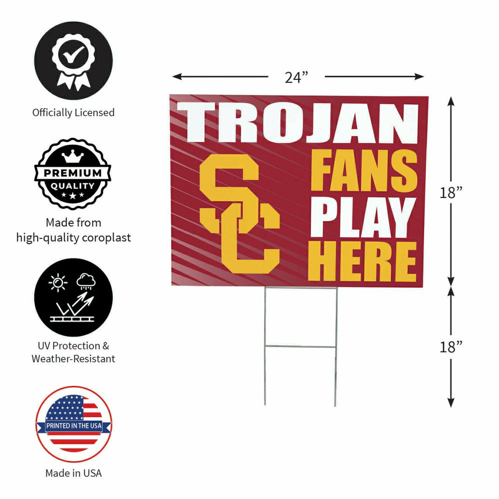University of Southern California Coroplast Yard Sign "Fans Play Here", Collegiate, Home