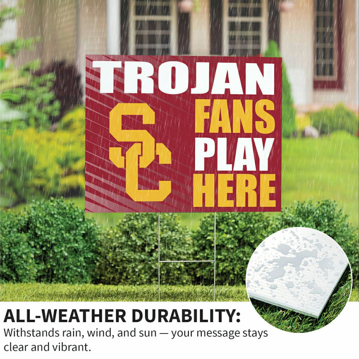 University of Southern California Coroplast Yard Sign "Fans Play Here", Collegiate, Home