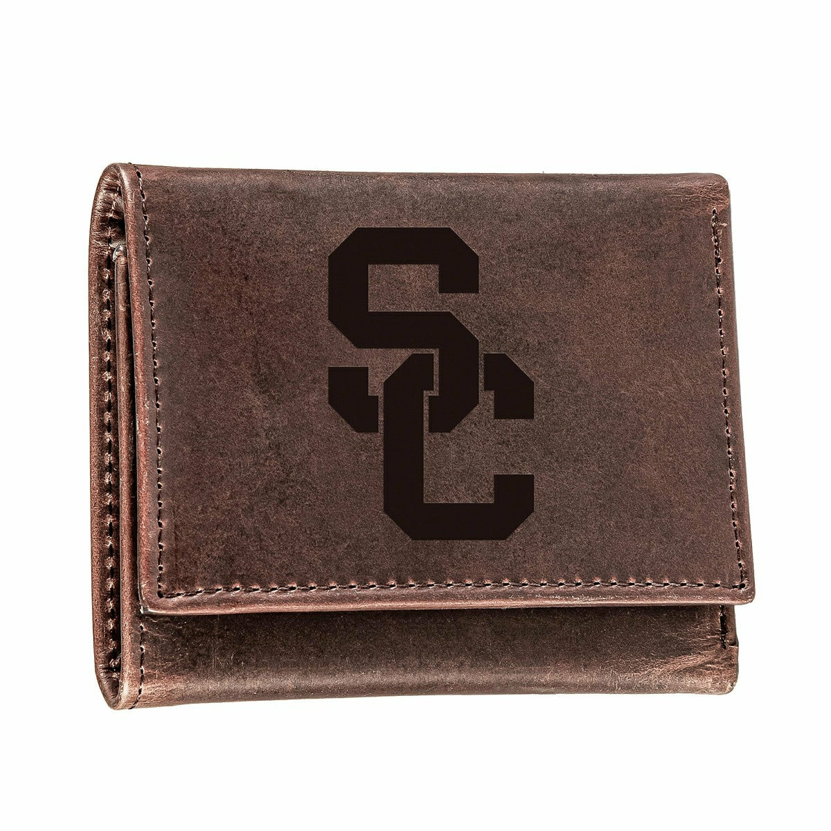 University of Southern California, Tri-Fold Wallet, Brown, CH, 100% Ge, Collegiate, Home